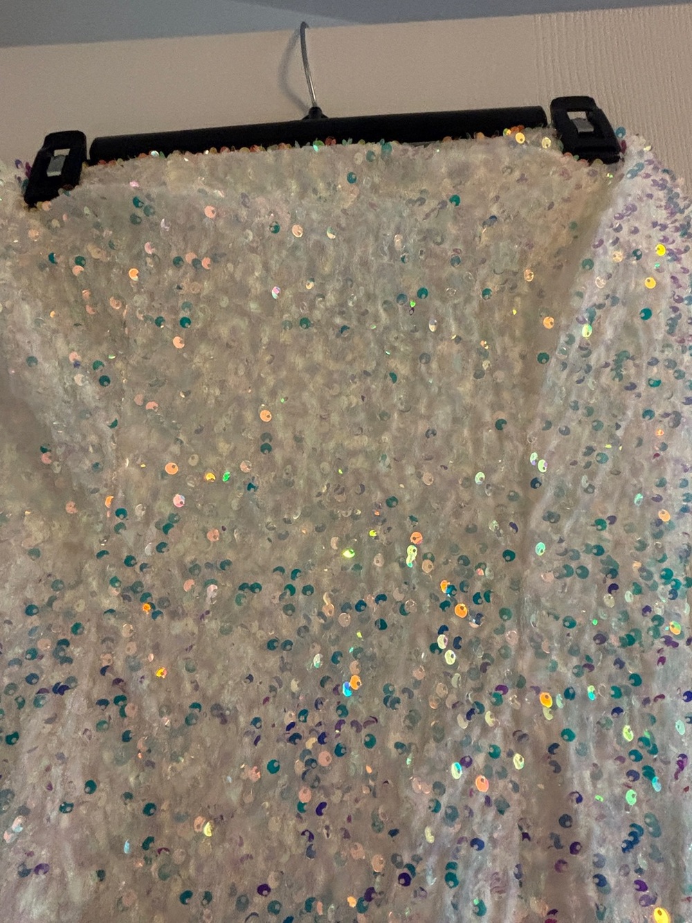 12th Tribe White Sequin Strapless Bachelorette Dress - Picture 3 of 5